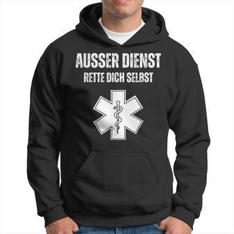 Ausser Dienst Rette Dich Selbst [German Language] Black Hoodie - Seseable